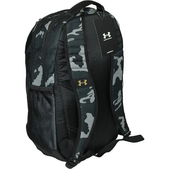Under Armour UA Hustle 3.0 Camo Black Metallic Gold Backpack Gym Travel School - Picture 9 of 10
